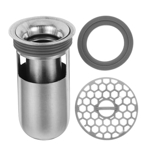 HONITANO Válvula Antirretorno de Drenaje de Piso Acero Inoxidable Tapón de Desagüe con Filtro y Prevención de Olores para Cocina y Baño Instalación Fácil sin Herramientas