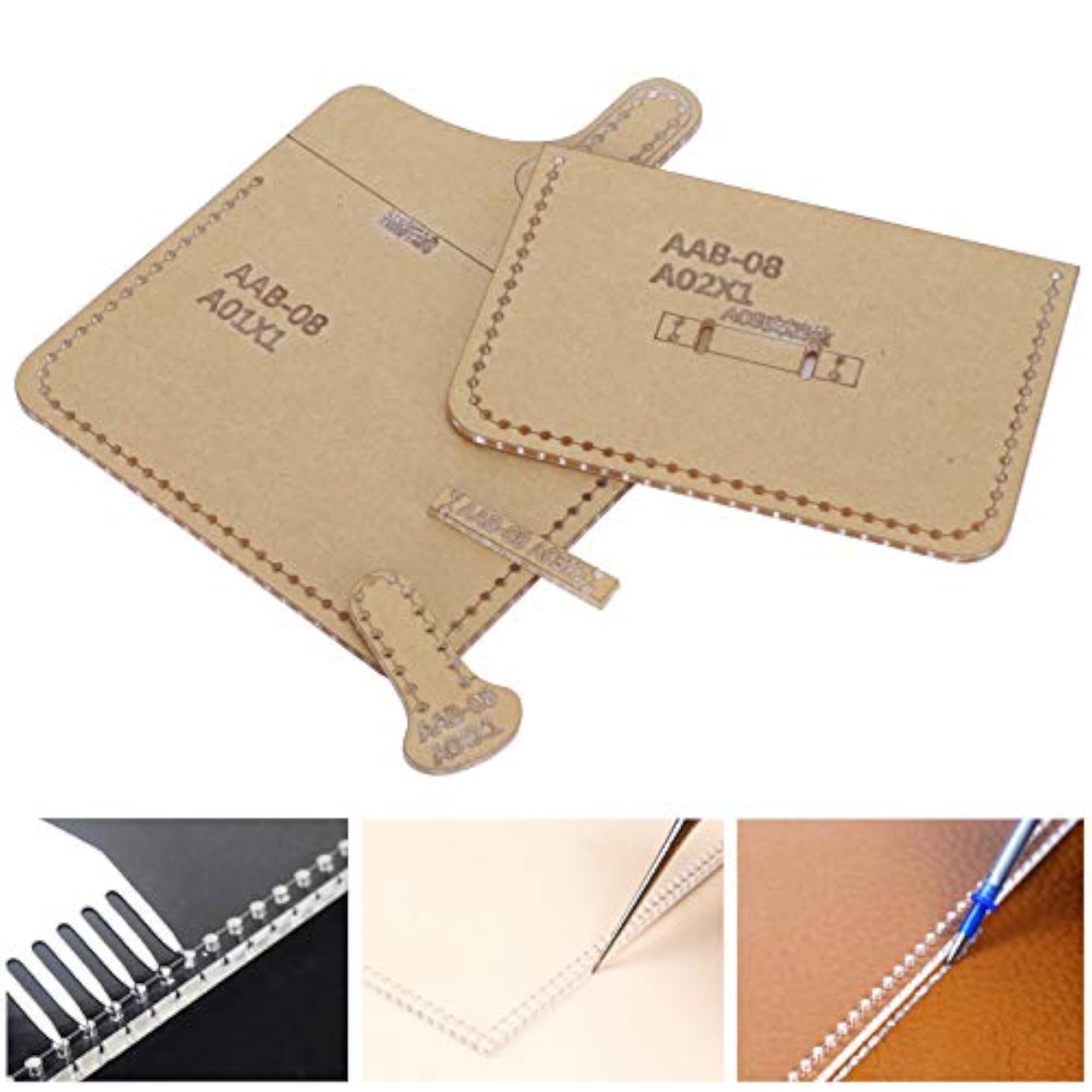 DIY Acrylic Template Set, 4Pcs Leather Pattern Craft
