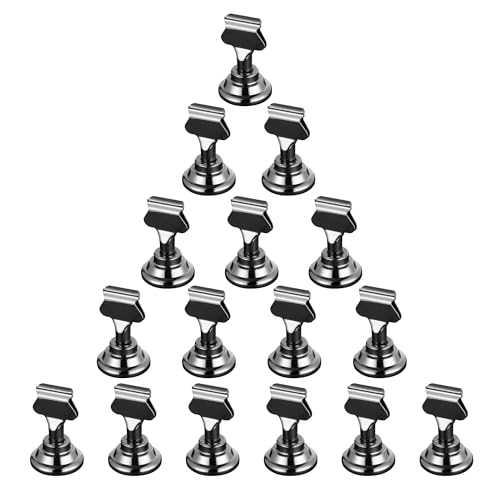 ERYTLLY 16 PK Place Card Holders 1.7 inches Table Card Holder Steel Card Holders for Weddings,Birthdays,Photos, Memo Notes, Restaurants (Black)