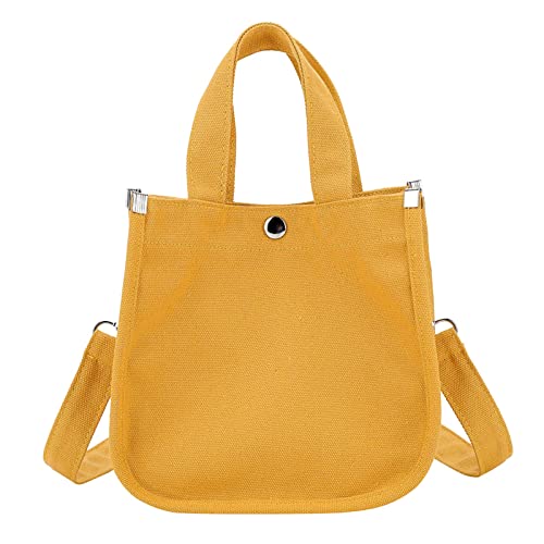 Genérico Bolso de hombro para mujer bolso de compras informal con múltiples bolsillos Turismo para Escuela, Oficina (Yellow, One Size)