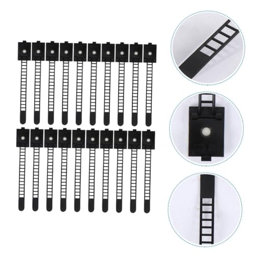 Homoyoyo 25pcs clips ajustables adhesivos para cable para organización de escritorio, sujetadores de cable resistentes para uso miniatura 4