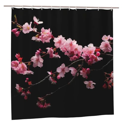Rideau de douche fleurs de cerisier 183x183 cm en polyester avec œillets - 2