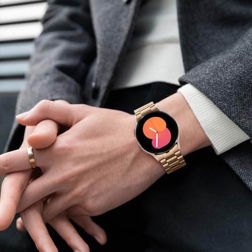 Image of Anlinser No Gap Bands Compatible with Samsung Galaxy Watch Ultra 7 /6 /5 /4 /FE Band 44mm 40mm /Watch 6 Classic Band 47mm 43mm /Watch 5 Pro 45mm /Watch 4 Classic, 20mm 22mm Metal Strap for Women Men