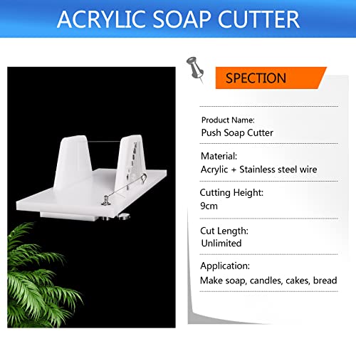 Wadoy ACRYLIC SINGLE WIRE SOAP CUTTER Adjustable Slab Soap Cutter, Acrylic Push Soap Cutter With Single Wire thumb #3