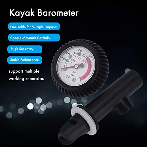 Kayak Barometer, Nylon Inflatable Boat Air Pressure Gauge Barometer for Kayak Raft Black boating