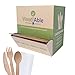 WoodAble - Einweg-Besteckspender aus Holz | 150 Stück (50 einzeln verpackte Sets aus Gabel, Messer und Löffel + Serviette) | FSC-zertifiziert – ökologisch abbaubar – splitterfrei | 100% Holz