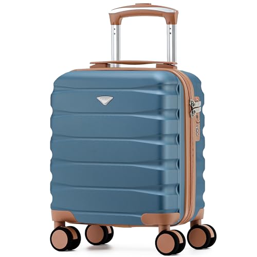 Flight Knight Lightweight Travel Suitcase 40x30x20cm | Hard Shell Carry On Luggage with Aluminum Telescopic Handle, 8 Spinner Wheels & TSA Lock | Approved for easyJet, Vueling & Wizz Air