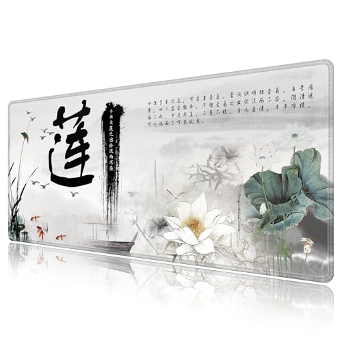 LL-COEUR XXL Paisagem tapete de rato Computer Mouse Pad secretária Desk Mat (900 x 400 x 3 mm, lótus 2)