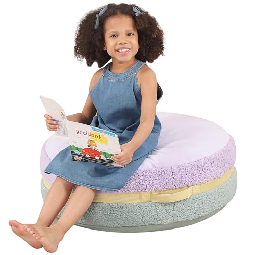 MOMCAYWEX Macaron Bean Bag Chair for Kids and Teens, Comfy Sherpa Pouf Ottoman for Kids and Adult...
