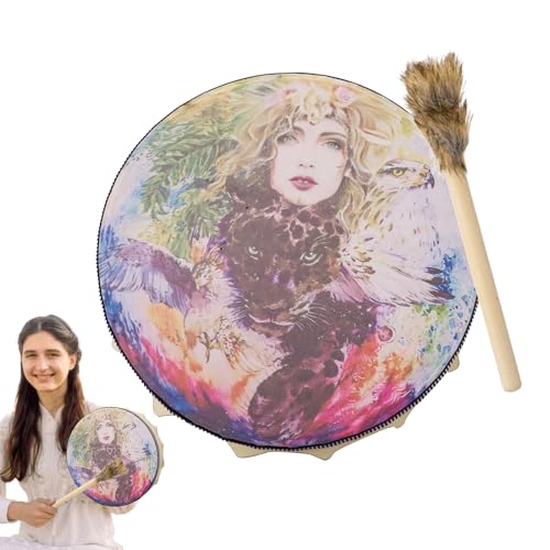 Tambour chamanique pour méditation et rituel spirituel en intérieur avec amis