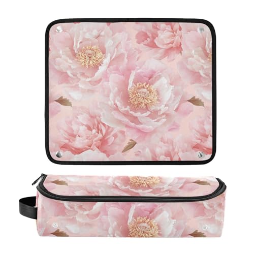 Bolsa para herramientas de cabello rosa con protector térmico miniatura 3