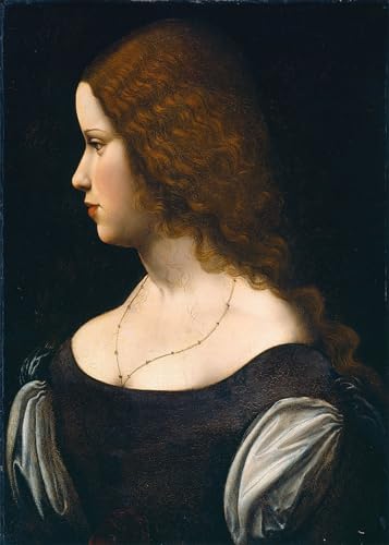 Portrait d'une jeune femme Toile Léonard de Vinci 60x90cm pour Bureau