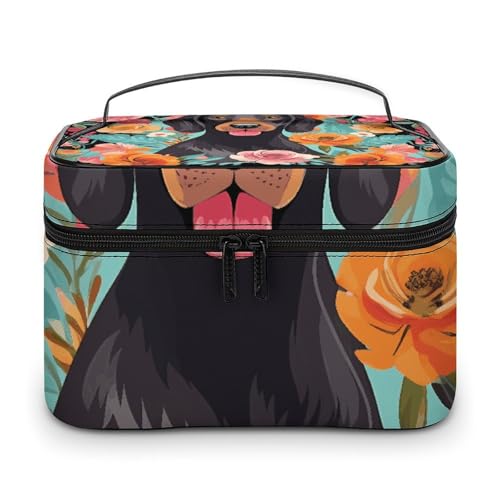 Foldable Travel Luggage Bag for Men And Women, Dry And Wet Separation Portable Travel Luggage Bag, Dog Floral Printed Waterproof Sports Luggage Bag, Fitness Bag