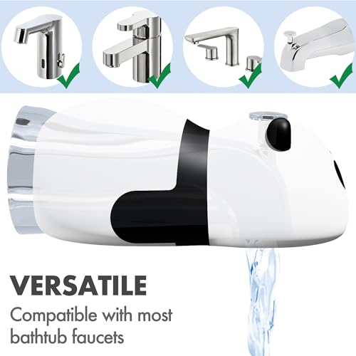 Image of Baby Bathtub Faucet Cover, Bathtub Spout Cover Safety Guard for Kids, Shower Protector Toddler Bathroom Accessories Universal Fit, Cute and Soft Panda Faucet Covers for Bath Fun