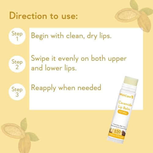 WishCare Ceramide Lip Balm with SPF50 PA+++ - Kojic Acid & Niacinamide - For Lip Lightening & Protection 5gm - Image 6
