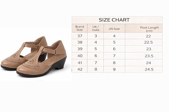 Image of Women Stylish T-Strap Sandal & Wedge Heel Shoes with Closed Toe