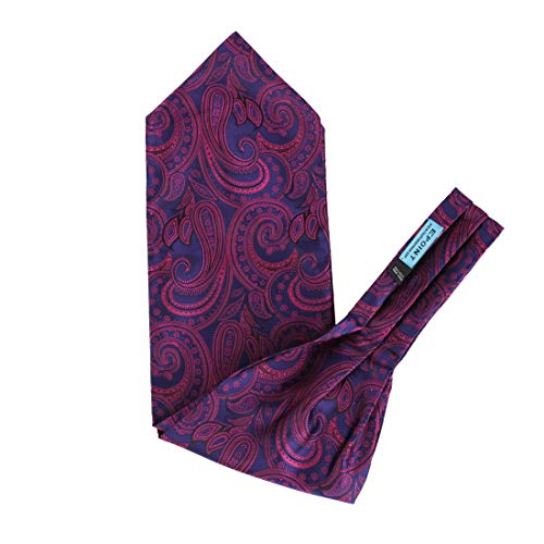 Epoint Medium Orchid,Dark Slate Blue Cravat Necktie For Mens Patterned Self Cravat Tie Hanky Set Woven Silk C.b.aq.p.004 Purple #TOP4