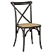 Totò Piccinni Sedia in Legno Design Cross, Seduta Intreccio Rattan, Alta QUALITA' (Grigio Scuro, 1)