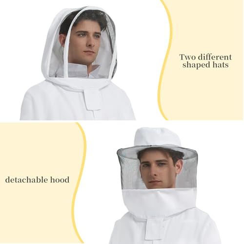 Professional Beekeeping Suit for Men & Women - Full Bee Suit with Sheepskin Gloves, 2 Ventilated Fencing Veil Hoods, Durable & Breathable Design - Beekeeper Protective Gear (L) - Image 5