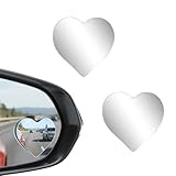 2 PCS Blind Spot Mirror - Heart-Shaped HD Frameless Convex Rear View Mirrors,Adjustable Wide Angle Stick for Car,SUV & Truck Side Mirrors,Premium Automotive Accessories