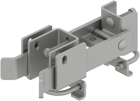 Chain Link Fence Commercial Strong Arm Double Gate Latch for 1-5/8" Thru 2" Gate Frames Pipe Sizes. Use This Double Gate Latch Where 2 Gates Swing Together.