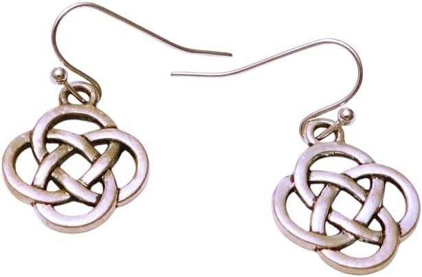Celtic Knot Dangle Earrings, Silver Tone, Traditional Irish Design, Interwoven Pattern, Ball Hook Style, Unisex, Women's Jewelry, Gift For Her