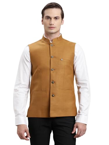 Image of Turtle Men Polycotton Solid Formal Nehru Jacket||Men's Ethnic Jacket