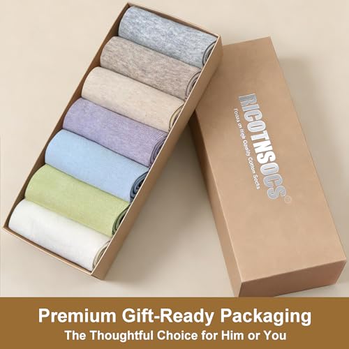 Image of Womens Ankle Socks Cotton No-Show Comfortable Low-Cut Liner Kraft Paper Gift Box