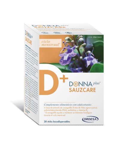 DonnaPlus Sauzcare | Complemento Alimenticio para el Bienestar Premenstrual y Menstrual - 20 Sticks Bucodispersables