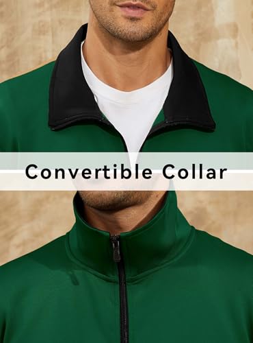 Image of HYPESTFIT Men's Retro Track Jackets, Relaxed Fit | Lightweight men's casual jacket ideal for spring & fall, running and daily athletic wear