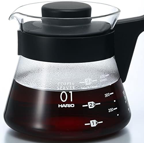 HARIO VCS-01B CD Cafetière serwer do kawy V60-01-450 ml, szkło, czarny