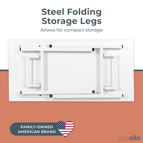 Crutello Fabric Cutting Table for Sewing Room - 48x24 inch Grid Top Folding Craft Table for Adults - Steel Folding Storage Legs for Sewing Machine, Hobby and Crafting Room - Image 5