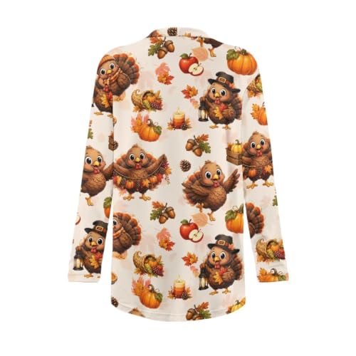 Image of Fall Maple Leaf Cardigan Sweaters for Women Long Sleeve Cardigan Soft Drape Open Front Dusters V-Neck Jackets Dressy