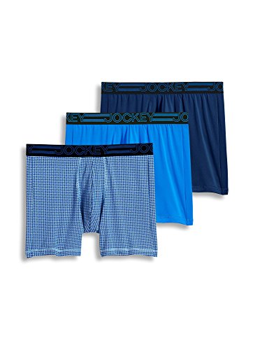 Jockey Men's Underwear Active Microfiber Midway Brief - 3 Pack, just Past Midnight/Spikey