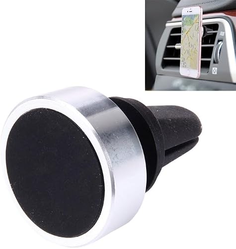 Car Magnetic Air Vent Mount Dock Holder With Quick-Snap, For Iphone, Galaxy, Huawei, Xiaomi, Lg, Htc And Other Smartphones(Silver)