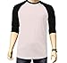 Men's Plain Athletic 3/4 Sleeve Baseball Sports T-Shirt Raglan Shirt S-XL Team Jersey White Black M
