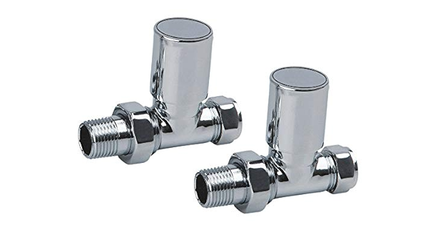 Arezzo recto de latón cromado Válvula de radiador : Amazon.es