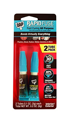 DAP 00158 20 Pack 0.20 oz. RapidFuse Fast Curing All Purpose Adhesive 2 Tubes Per Pack, Clear