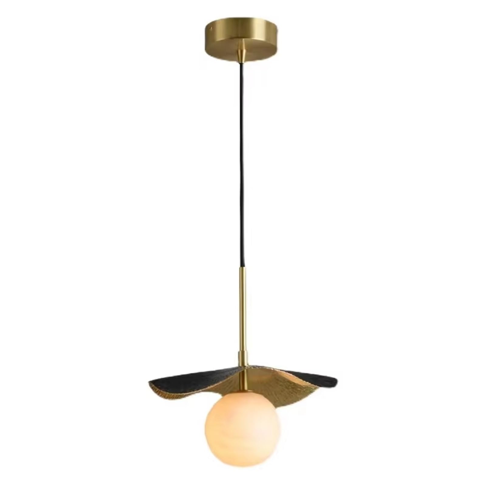 ASerZenith Copper Bedside Chandelier Natural Marble Ball Dining Room Kitchen Lighting Fixtures