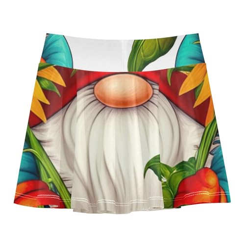 Gnome Sunflowers Kids Tennis Skirts Running Athletic Shorts for Girls Skorts Butterfly Skirt 4t2