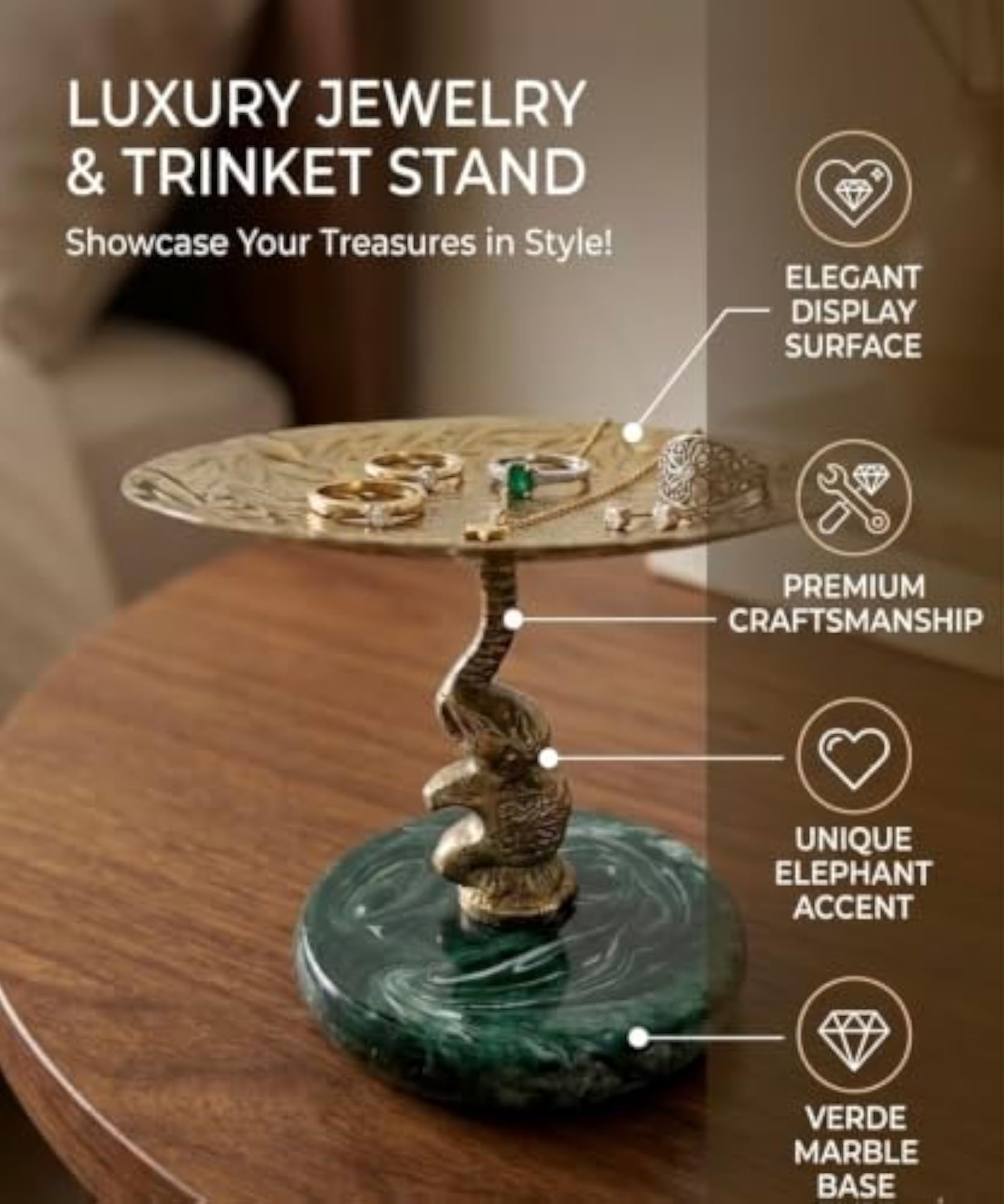 Handcrafted Elephant Decorative Serving Tray for Snacks