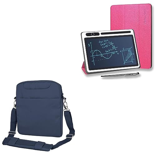 BoxWave Case Compatible with FVEREY LCD Writing Tablet (10 in) - Encompass Urban Bag, Over Shoulder Messenger Straps Handle Bag Pockets - Navy
