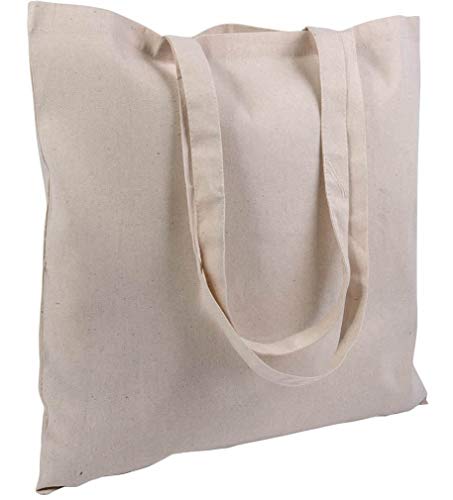 STOCK 10 PEZZI borsa shopper cotone spesa 38x42 manici lunghi...