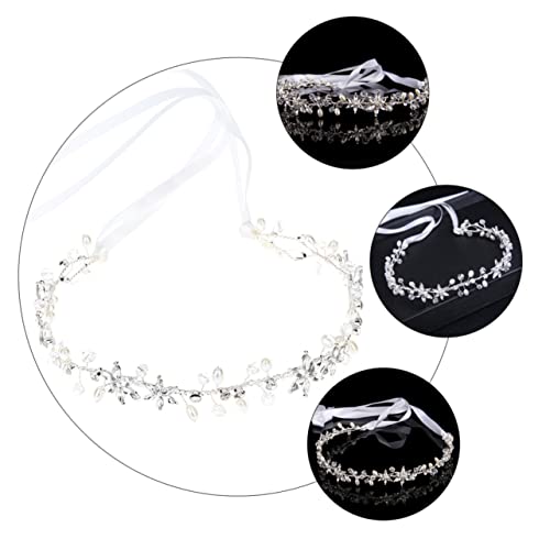 Handmade Rhinestone Pearl Waist Belt for Brides Shiny Wedding Accessory with Satin Ribbon Versatile Fashion Wristband for Dance Parties and Banquets3