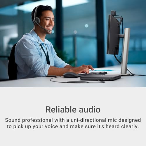 Image of Dell Wired Headset WH125, Boom Mic, Black | USB Type-A, Mac & Windows, Leatherette Cushions, 270 Rotational Mic, Computer Use