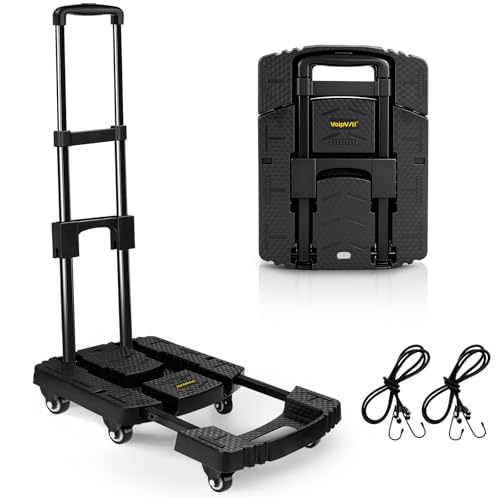 Voipvvii Folding Hand Truck 500lbs, Portable Heavy Duty Dolly Cart, 6 Wheels Collapsible Luggage...