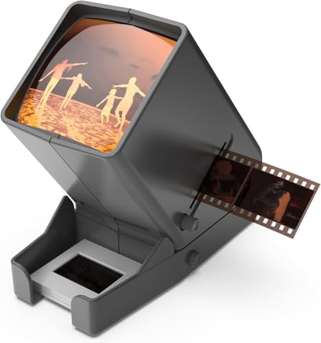 digitnow 35mm slide viewer 3x magnification and desk top led lighted illuminated viewing and battery operation-for 35mm slides amp positive film negatives 4aa batteries included