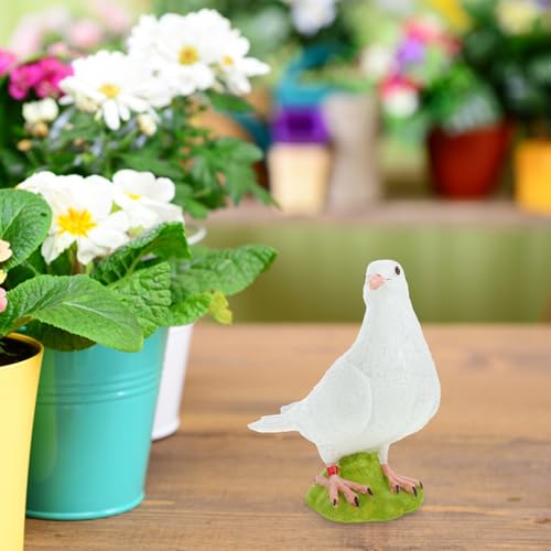 Colombe en résine blanche oiseau idéal pour décorer son bureau - 5