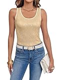 Fazortev Women's Sequin Tank Tops Sleeveless Scoop Neck Sparkly Sexy Party Camisole Vest Gold