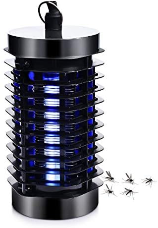 Bug Zapper Electric Indoor Mosquito Zapper UV Light Bulb Zapper Mosquito Fly Insect Trap Killer Lamp No Chemical Composition Safe Low Power with Hook for Patio, Garden, Courtyard, Home, Bedroom
